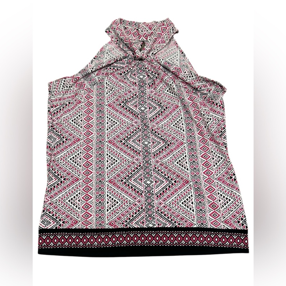 Michael Kors Pink and Black Geometric Halter Top